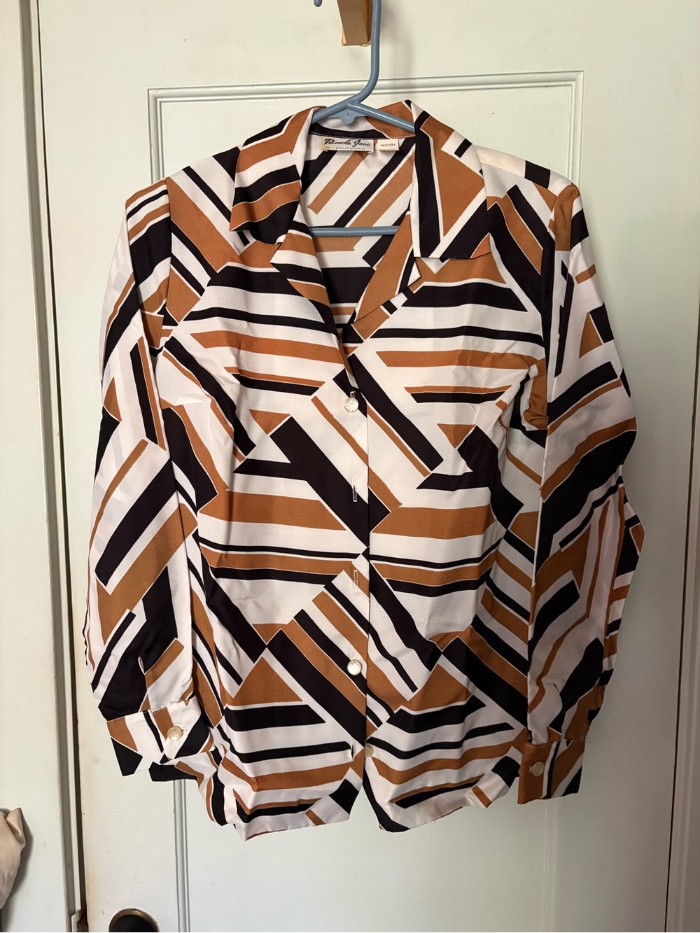 Vintage Pamela Jane womens blouse 60’s Geometric Size M New